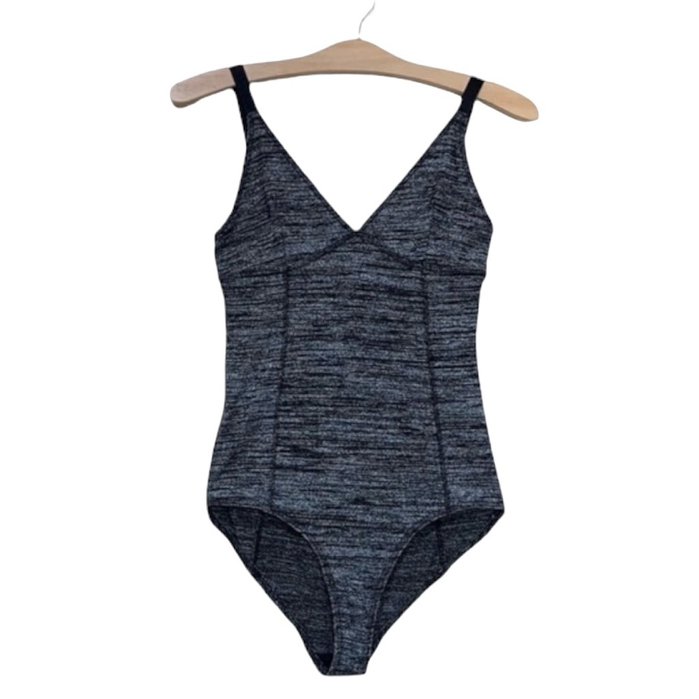 Aritzia Wilfred Free EUC Knit Charcoal Gray Bodysuit Size Medium